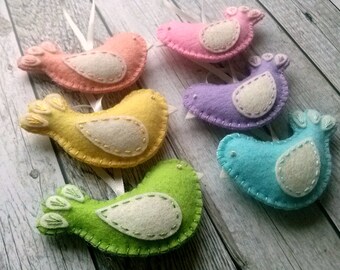 Bird decor, Felt bird ornaments, spring decoration, Bright pastel bird decoration, Easter decoration, bright pastel / 1 bird