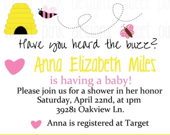 Bee Baby Shower Invitation