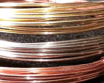 22 gauge Red Brass wire - 20 feet dead soft round