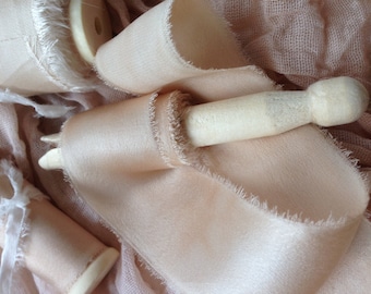 Lovington: Creamy Ivory - plant dyed silk ribbon
