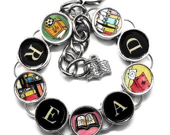 Read Bracelet Book Lover Gift Readers Jewelry Bibliophile