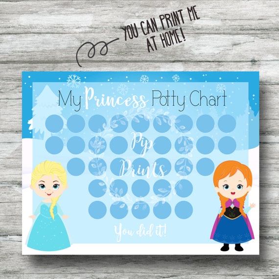 Printable Frozen Potty Training Chart Instant Download Anna