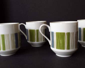 Four Mikasa Tropicana Coffee Cups Mugs