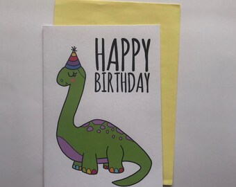 Happy Birthday Dinosaur Card