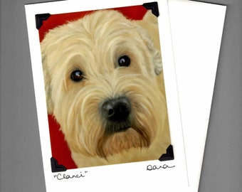Wheaton Terrier Card - Smooth Coated Wheaton Terrier - Dog Art Card - 10% Benefits Animal Rescue
