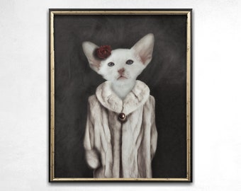 Cat Lover Gift, Cat Print, Quirky Art, Wall Art, Weird Art, Alternative Art, Photo Print, Animal Art, Cat Art, Cat Decor, Anthropomorphic
