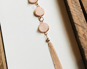Statement Necklace | Druzy Statement Necklace | Three Stone Necklace | Stone Necklace