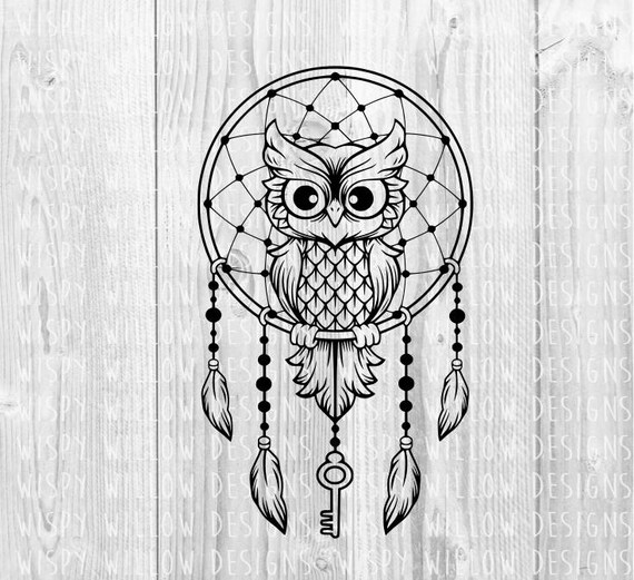 Download Owl Dreamcatcher SVG Owl SVG Dreamcatcher SVG Boho Hippie