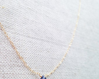 Genuine Blue Sapphire Necklace, Sapphire Necklace, Sapphire, Saphire, September Birthstone, Tiny Stone Necklace, Blue Necklace, Gemstone BN9