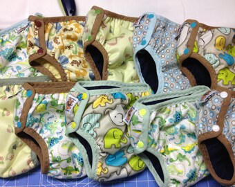 Set of 3 MamaBear Training Pants, one size fits most - Waterproof Prints and Solids Mix