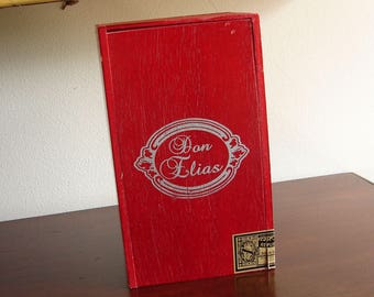 Red Wooden Cigar Box Craft Supply Don Elias