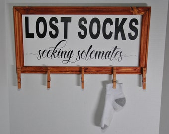 Lost Socks Reverse Canvas Wall Hanging