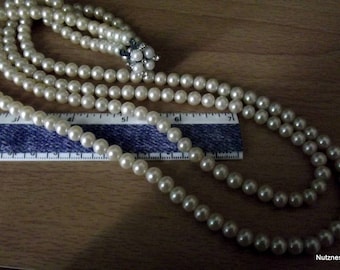 Vintage Double Strand Faux Pearl Necklace