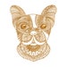 Bulldog Face Machine Embroidery Design in two sizes - 5x7 and 4x4 -inch hoop