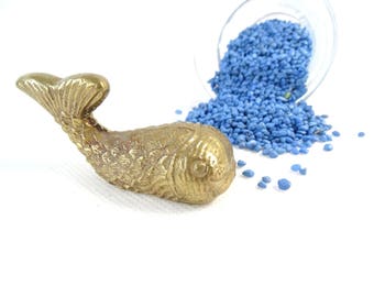 Vintage Brass Whale - Whale Figurine - Whale decor - Brass Figurine - Whale Paperweight - Nautical Brass - Miniature Whale - Brass Animals