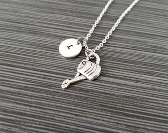 Watering Can Necklace - Gardener Necklace - Personalized Necklace - Custom Initial Necklace - Gift for Gardeners - Gardener Gift