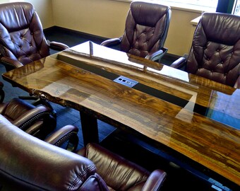 Claro Walnut Tree Slab Conference Table