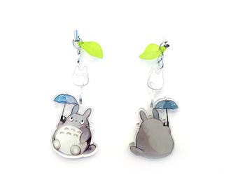 My Neighbor Totoro - Deluxe Hand-Drawn Double Sided Front & Back Anime Acrylic Charm with Phone Strap
