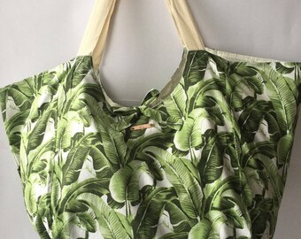 Banana leaf and stripe XL totes 20 for Mae & Me