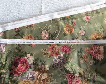 Old Rose Mill Creek Fabric, Screen Print Zepel Floral Fabric