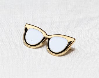 Cat Eye Glasses Enamel Pin | Pins | Lapel Pin | Jewelry