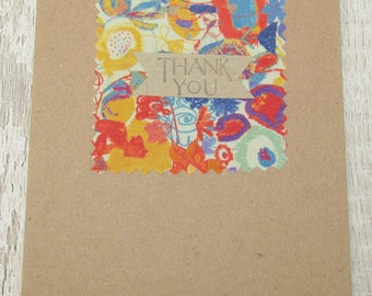 Liberty Print Fabric Thanks You Card