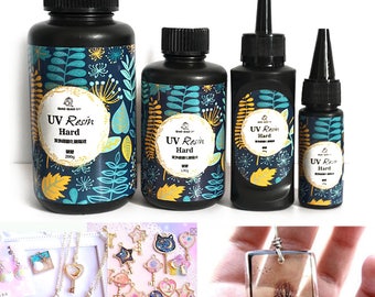 Clear / Transparent UV Resin DIY 10/15/25/60/100/200g Hard Type Ultraviolet Curing Solar Cure Sunlight charm and jewelry marking