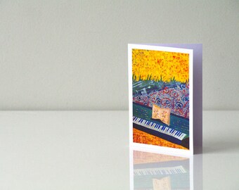 Music teacher gift Music thank you card concert card musician gift for music lover Music decor Teacher appreciation Piano teacher gift
