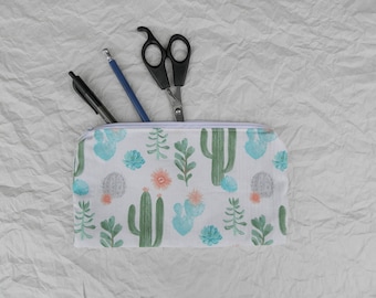 Colorful cactus pouch. Handmade in Quebec