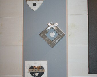 taupe grey and white table and the hearts