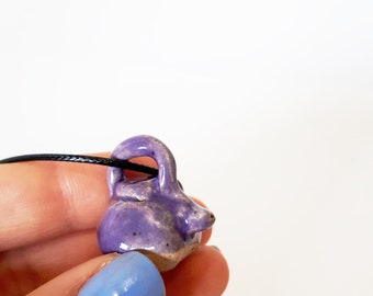Purple Miniature Teapot Necklace