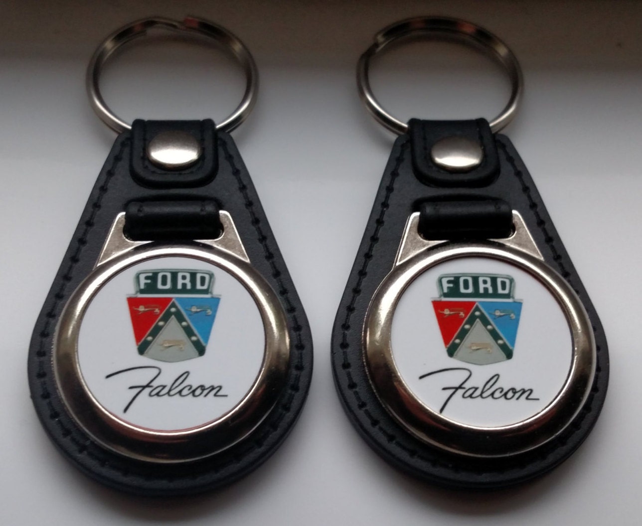 FORD FALCON KEYCHAINS 2 pack classic car crest logo