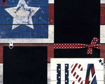 USA - 12x12 Premade Scrapbook Page