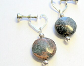 Aqua Terra Jasper Screw Back Earrings E1428
