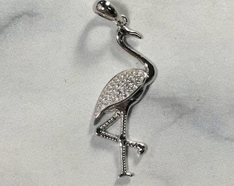 925 Sterling Silver Flamingo Pendant