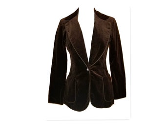 1970s Patty Woodard California Brown Velvet Vintage Blazer