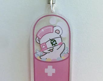 Large Menhera Hamster Pill Acrylic Charm