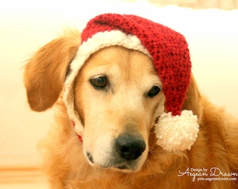 Santa Hat for Dogs, Dog Santa Hat, Holiday Dog Hat, Christmas Hat for Dogs, Large Breed Dog Hat, Christmas Dog Hat, Santa Dog Hat