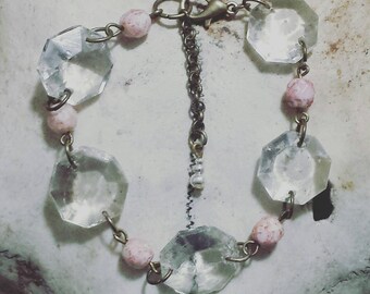 Vintage Chandelier Crystals Linked Bracelet
