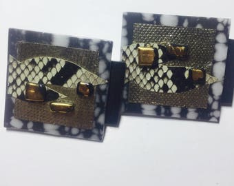 Statement Virginia glass clip earrings