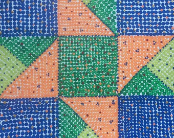 Dot Pointillism, Acrylic, 12" square, watercolor paper, original, dot art, pointillist art, quilt, quilting block, unframed