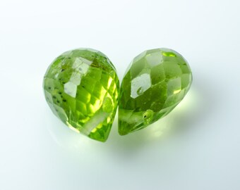 Faceted Peridot Teardrop Briolettes
