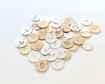 ADD ON Gold filled or Sterling silver hand stamped initail charm