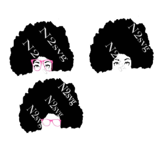 Download afro lady with glasses bundle svg . Digital file svg afro