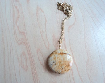 Jasper pendant. Minerals, Crystal healing. Genuine Jasper stone. Jewelry for girl or woman. Vintage jewelry.