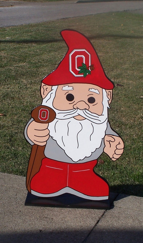 Items similar to Ohio State Buckeyes GNOME Wood Decor Sign, Done in