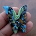 carved butterfly pendant, Sea sediment jasper cabochon B6007