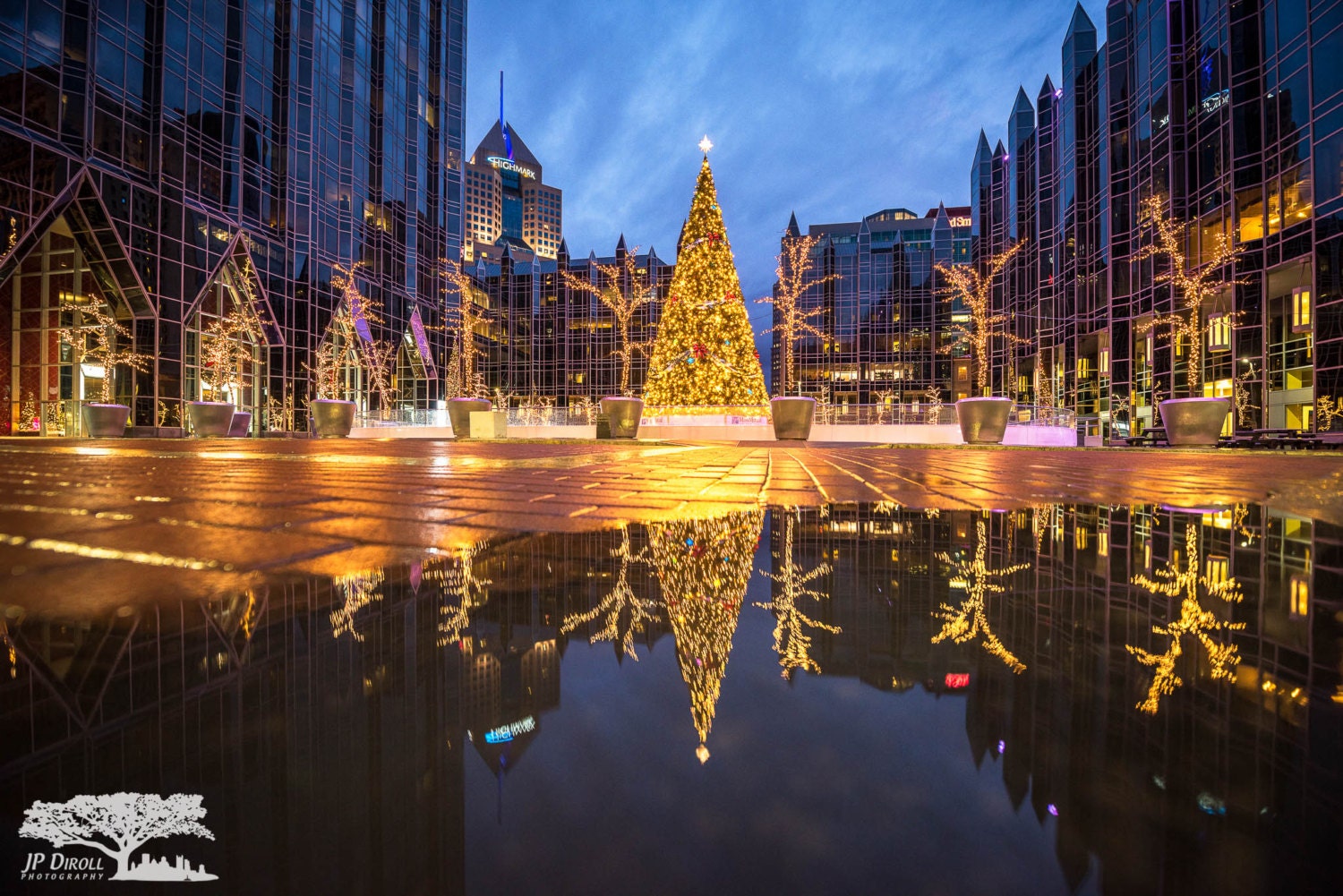 A Blue Christmas PPG Building Pittsburgh Skyline Christmas