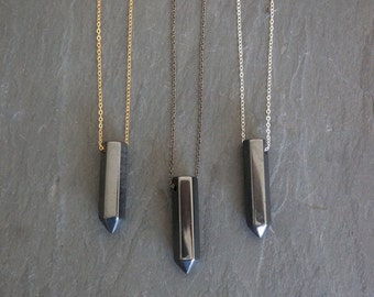 Hematite Jewelry / Hematite Pendant / Hematite Necklace / Hematite / Gemstone Pendant / Silver Hematite Necklace / Gold Hematite Necklace
