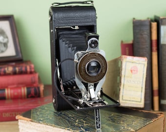 Ansco No 1A Readyset Camera with Black Bellows and Original Box - Vintage